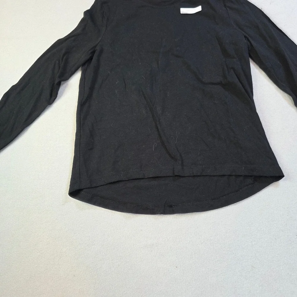 Old Navy Softest Tee Girls Medium 8 Black Long Sleeve High Low Hem Crew Neck
